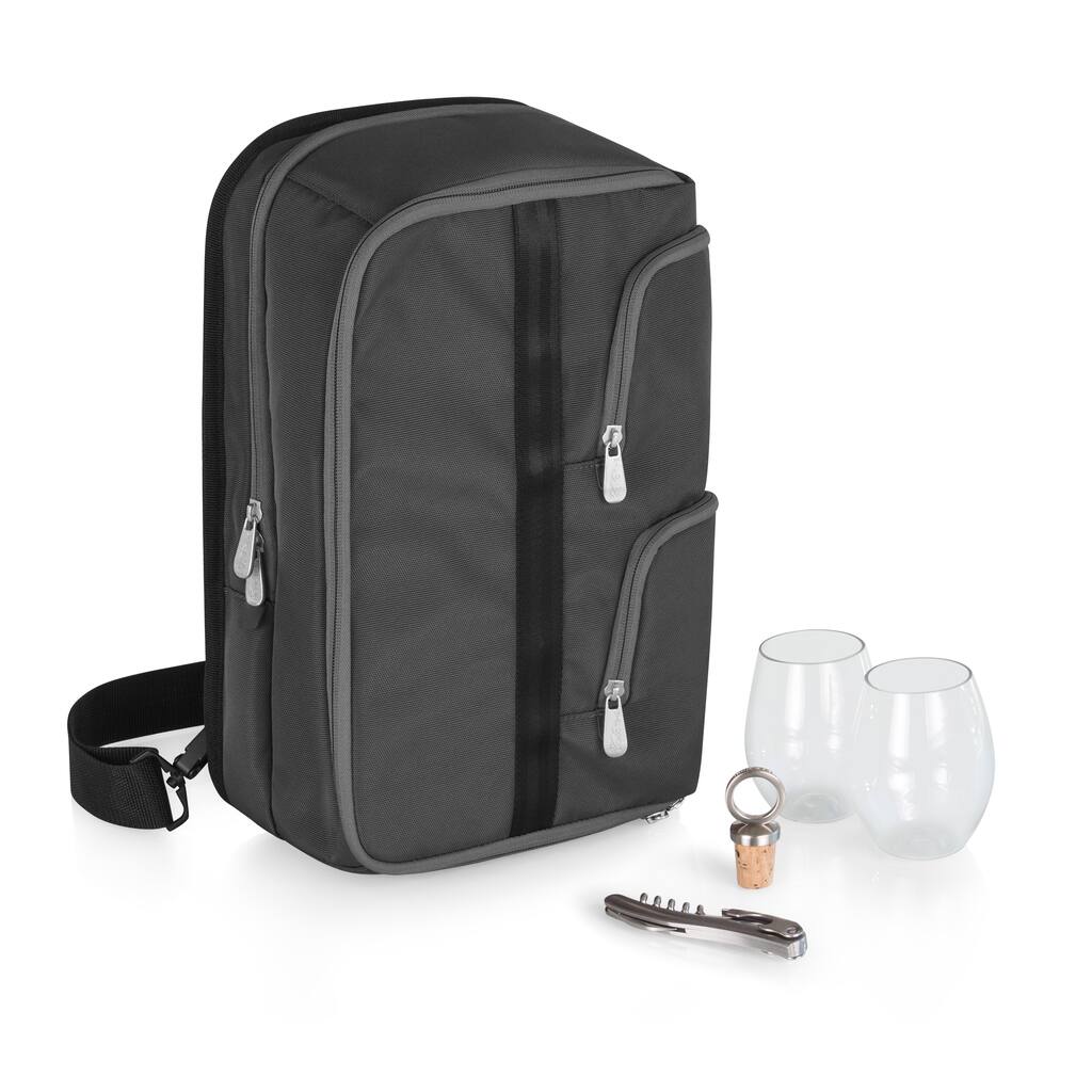 Picnic Time Black Tiburon Wine Tote