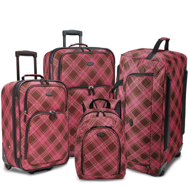 Shop U.S. Traveler by Traveler's Choice Camarillo Pink Plaid 4piece