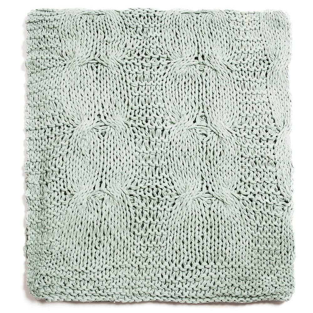 Michaela Aqua Knitted Throw