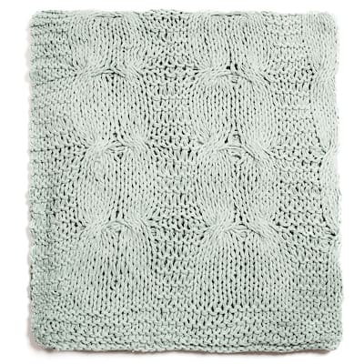 Michaela Aqua Knitted Throw