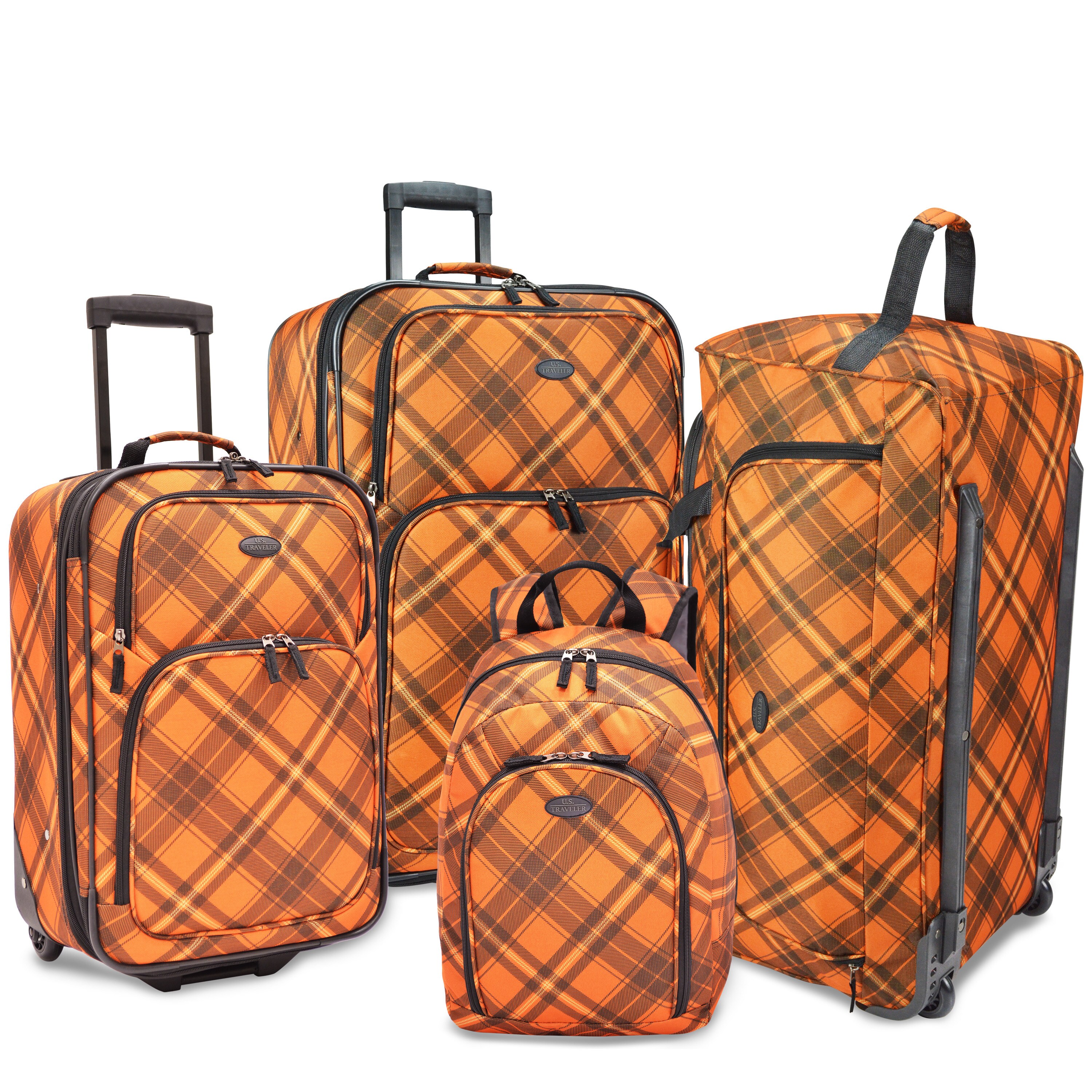 plaid luggage set