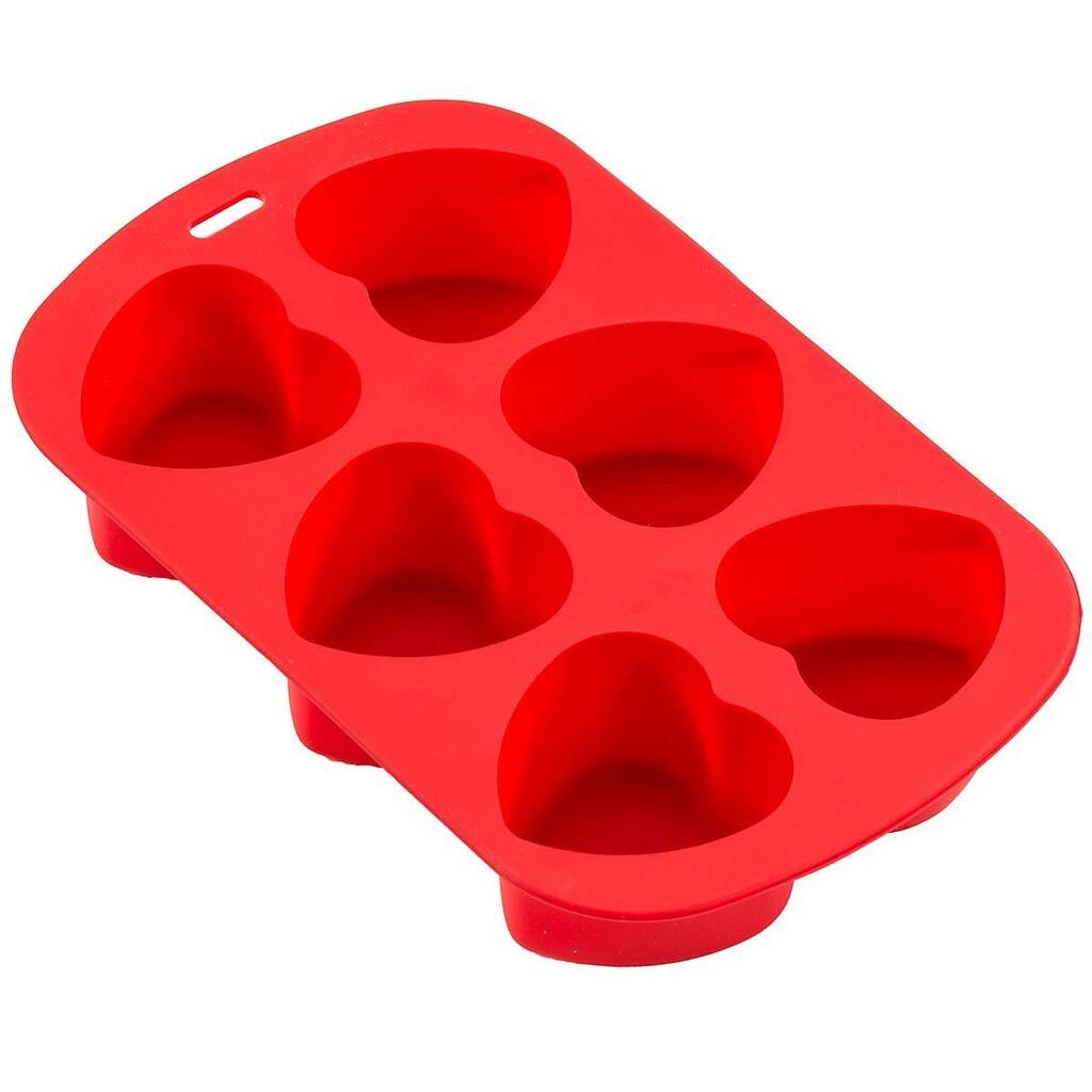 6-cavity Silicone Heart Mold Pan