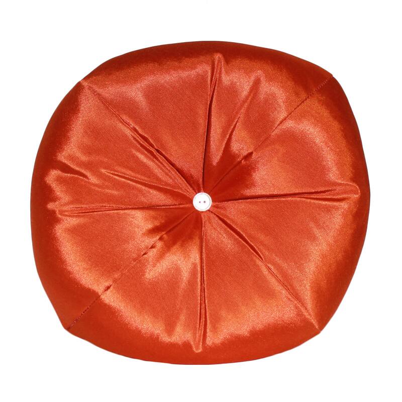 Taffeta Apple Round Decorative Pillow - Orange