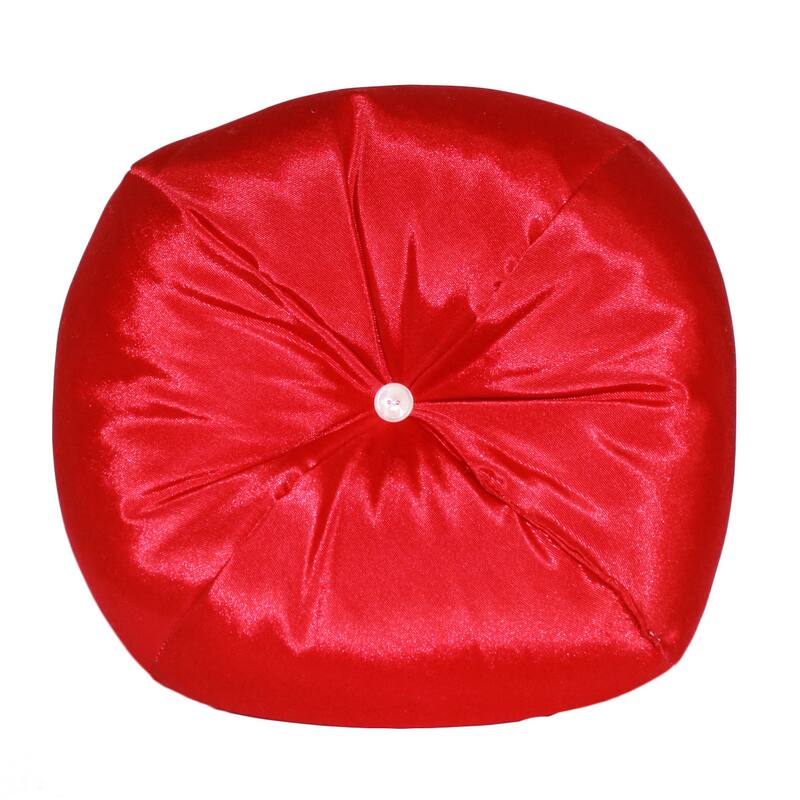 Taffeta Apple Round Decorative Pillow - Red