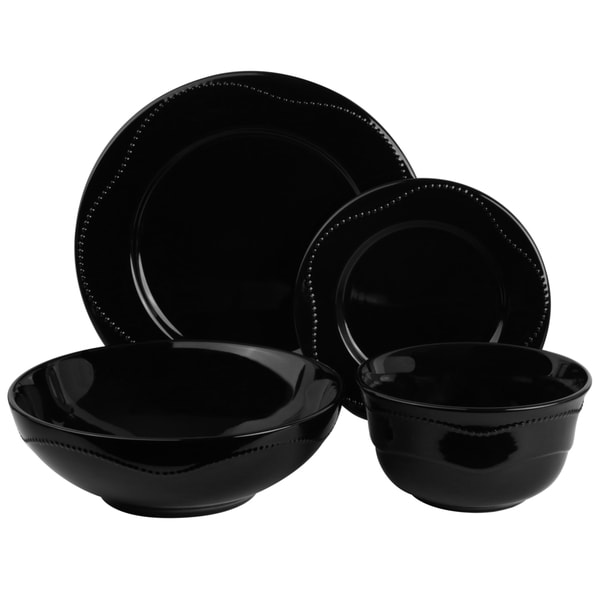 Vivo Black Beaded 19 piece Dinner Set   Shopping   Great