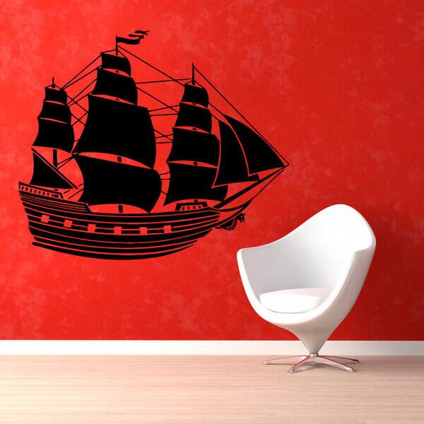 Pirate Ship Vinyl Sticker Wall Art - Bed Bath & Beyond - 10129288