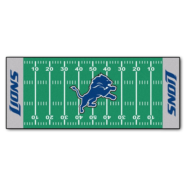 Fanmats Machine-made Detroit Lions Green Nylon Football Field Runner (2'5 x 6')