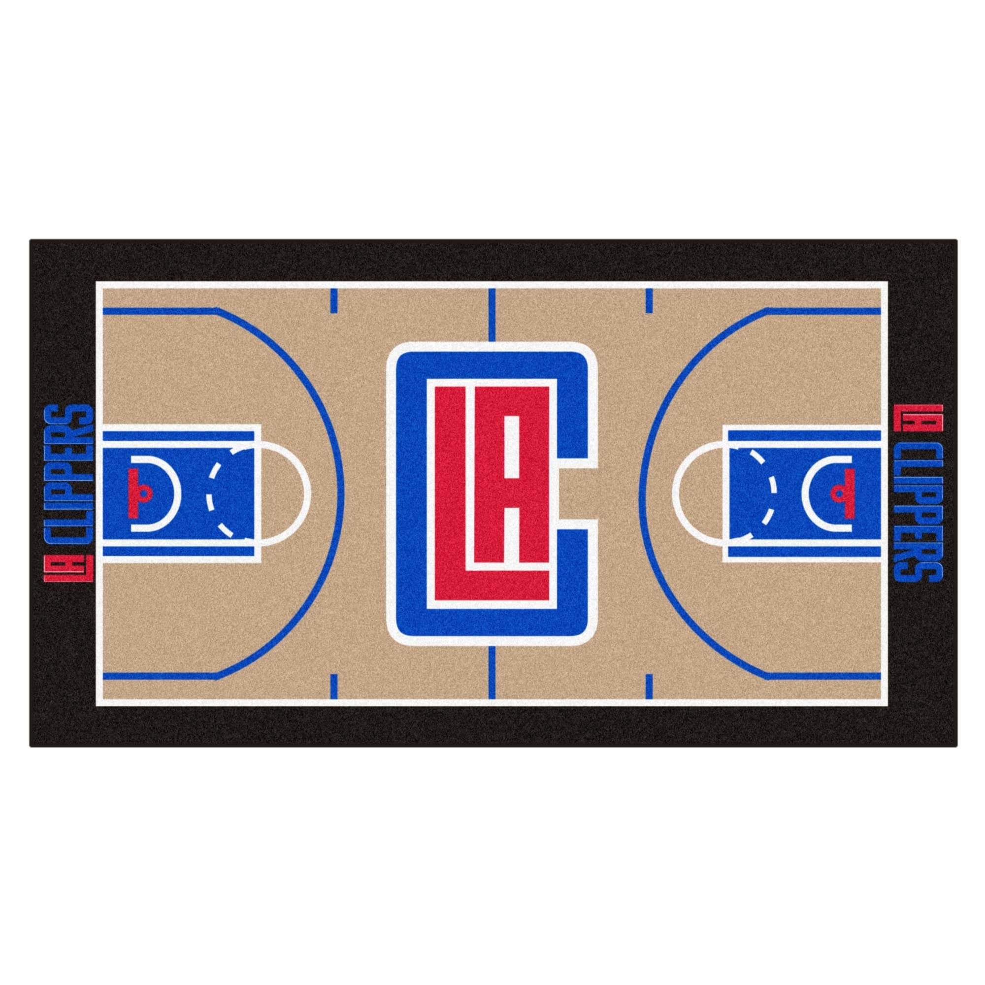 Fanmats Machine made Los Angeles Clippers Tan Nylon Large Court Runner