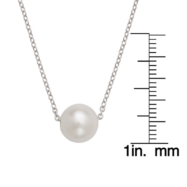 La Preciosa Sterling Silver Threaded Freshwater Pearl Necklace (9-10mm)