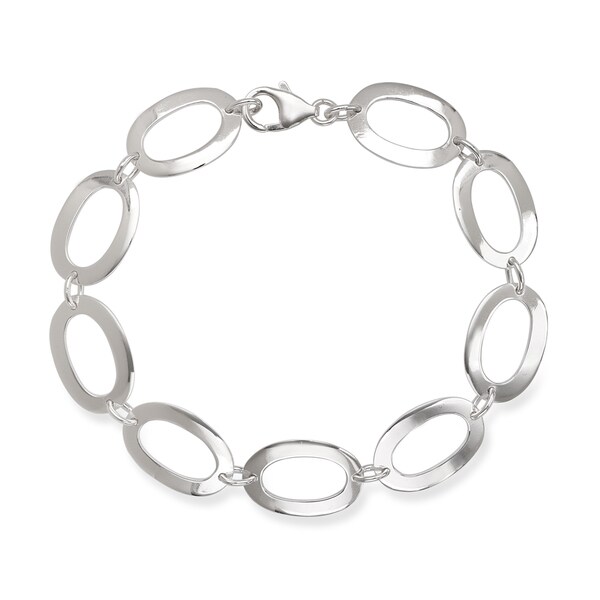 La Preciosa Sterling Silver Open Oval Link Bracelet