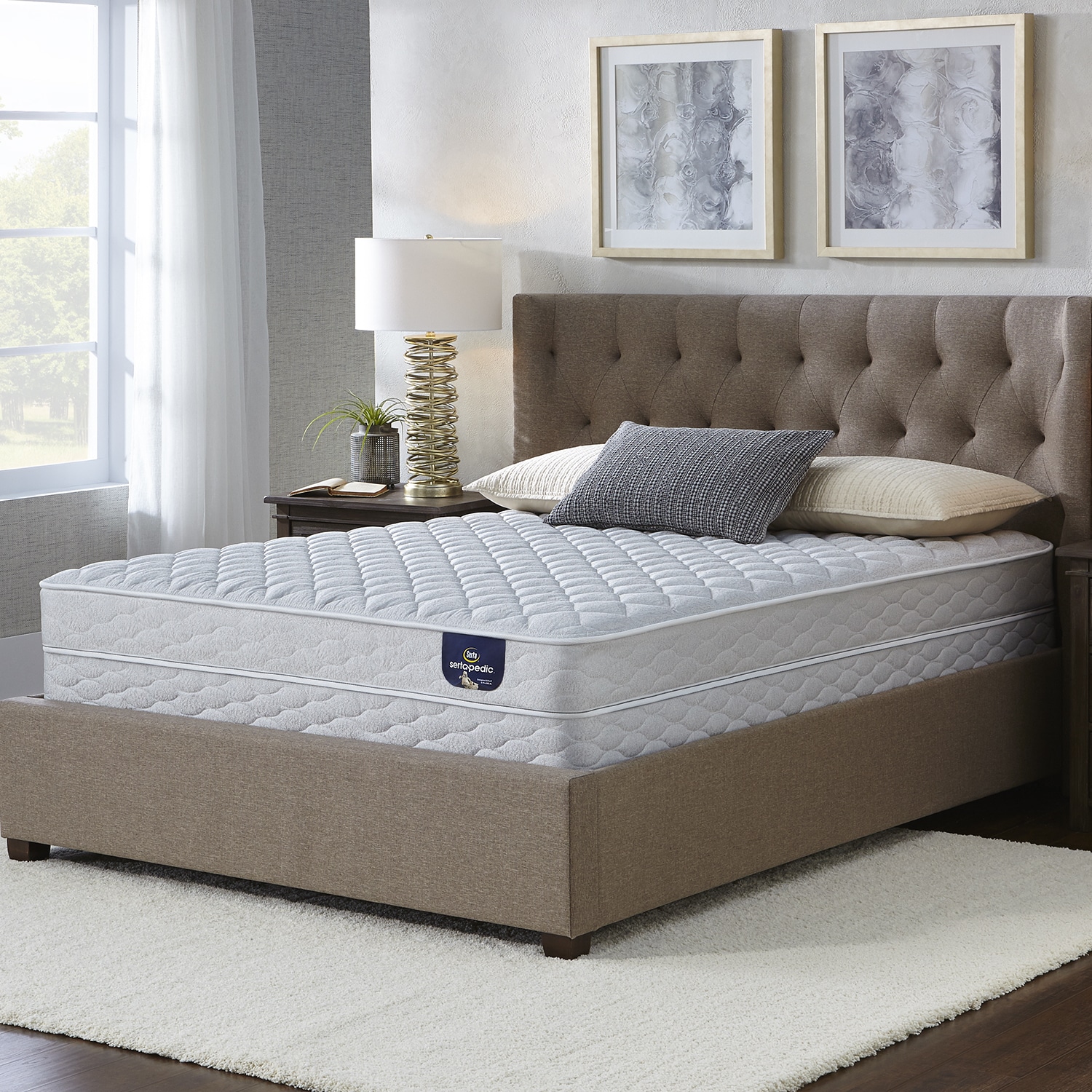 Shop Serta Chrome Firm Twin XLsize Mattress Set On Sale