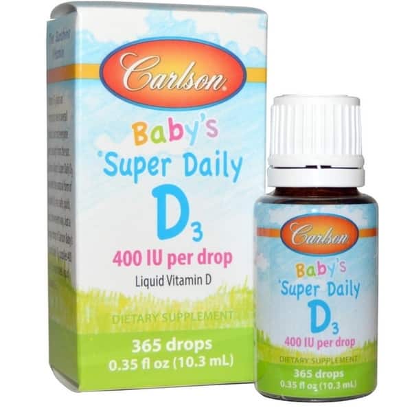 Carlson Super Daily D3 Liquid Vitamin D For Baby 400 Iu 365 Drops