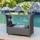 Bahama Outdoor Wicker Bar Cart with Tempered Glass Top by Christopher Knight Home - Thumbnail 2