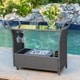 Bahama Outdoor Wicker Bar Cart with Tempered Glass Top by Christopher Knight Home - Thumbnail 1