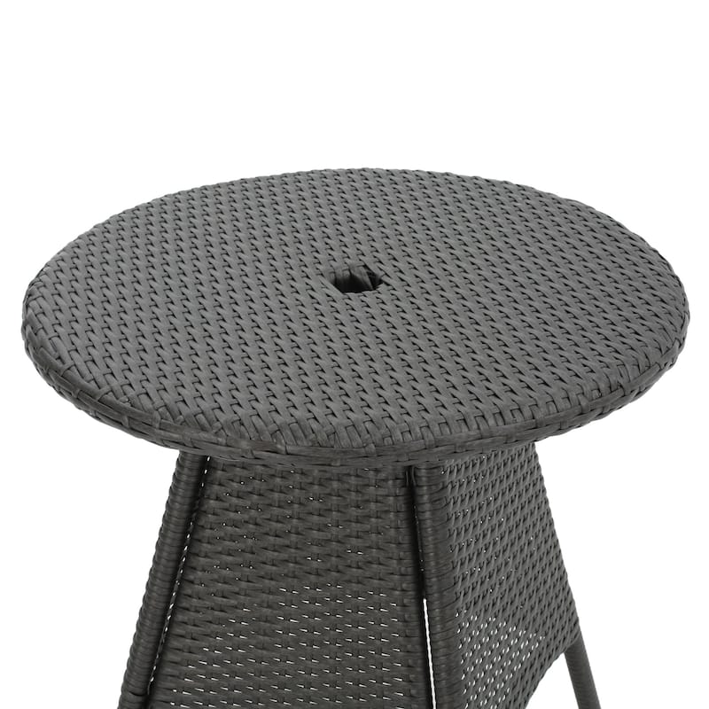Peterson Outdoor 3-piece Wicker Bistro Set with Cushions by Christopher Knight Home
