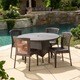 preview thumbnail 4 of 15, Bertha Outdoor 5-piece Wicker Dining Set by Christopher Knight Home
