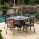 preview thumbnail 2 of 15, Bertha Outdoor 5-piece Wicker Dining Set by Christopher Knight Home