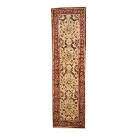 HERAT ORIENTAL Handmade One-of-a-Kind Vegetable Dye Oushak Wool Runner - 2'9 x 10'2
