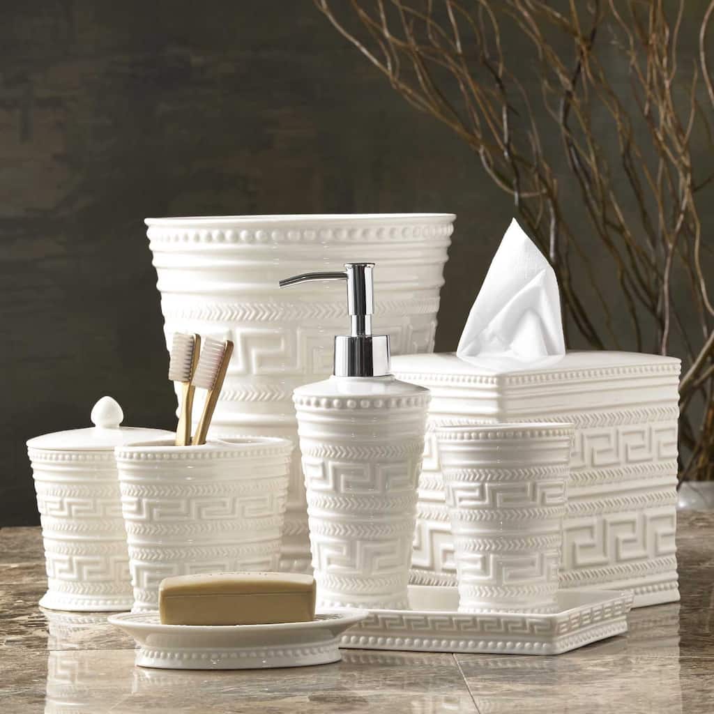 Grecian Motif Bath Accessory Collection