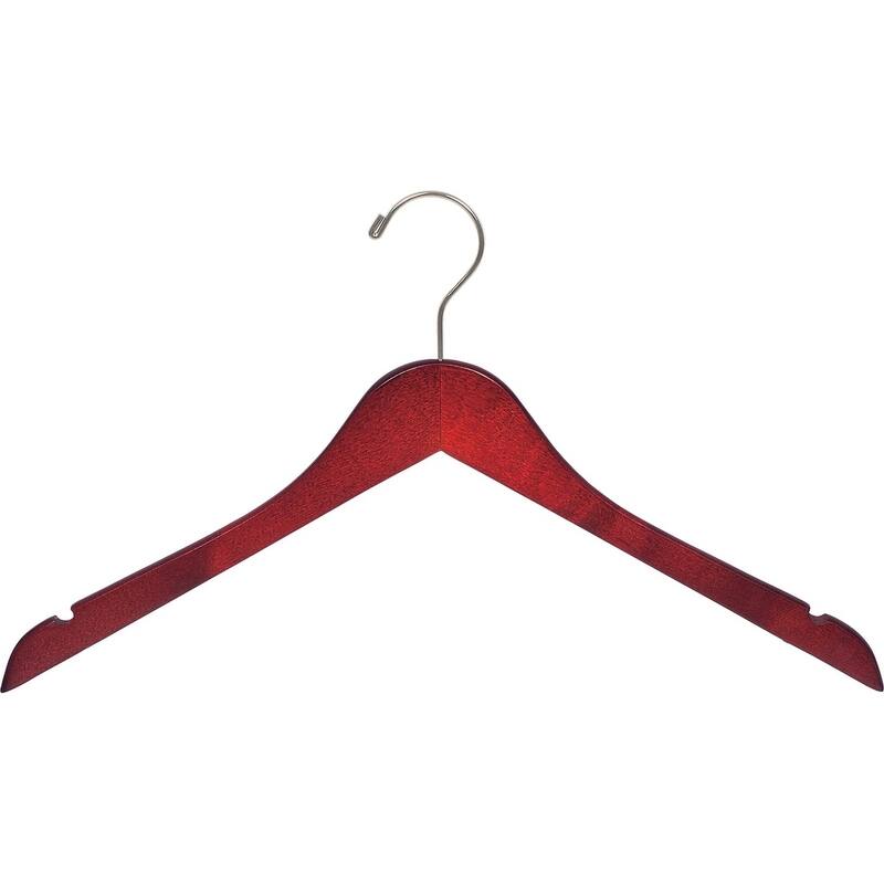 Cherry Finish Top Hanger with Notches and Brushed Chrome Swivel Hook