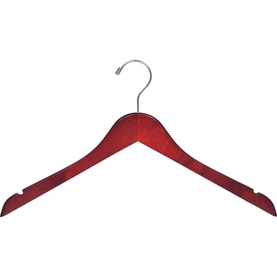Cherry Finish Top Hanger with Notches and Brushed Chrome Swivel Hook