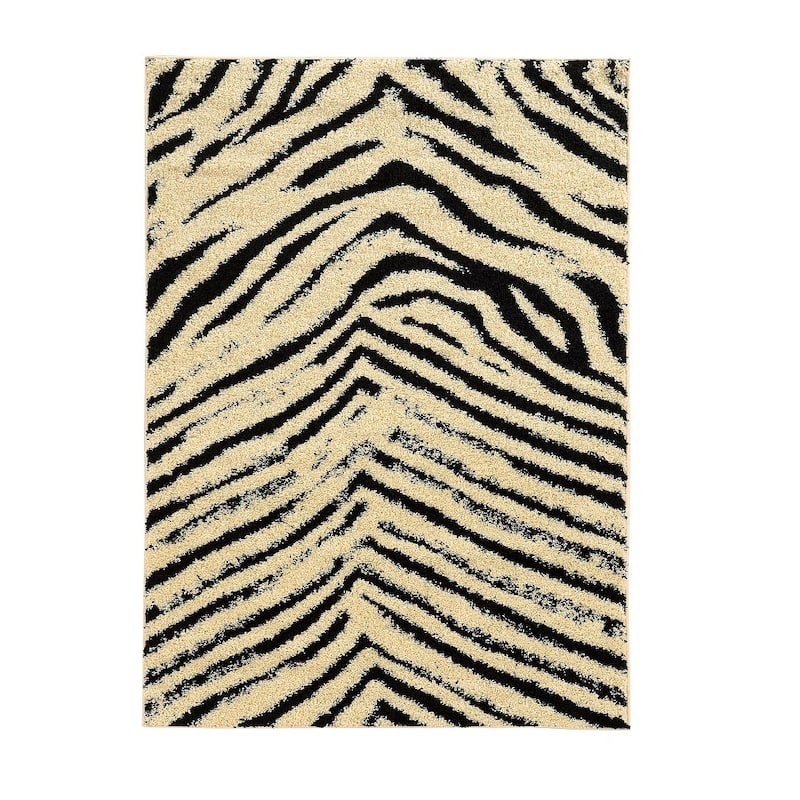 Linon Moroccan Sahara Distressed Rug - 8' x 10' - Ivory/Black