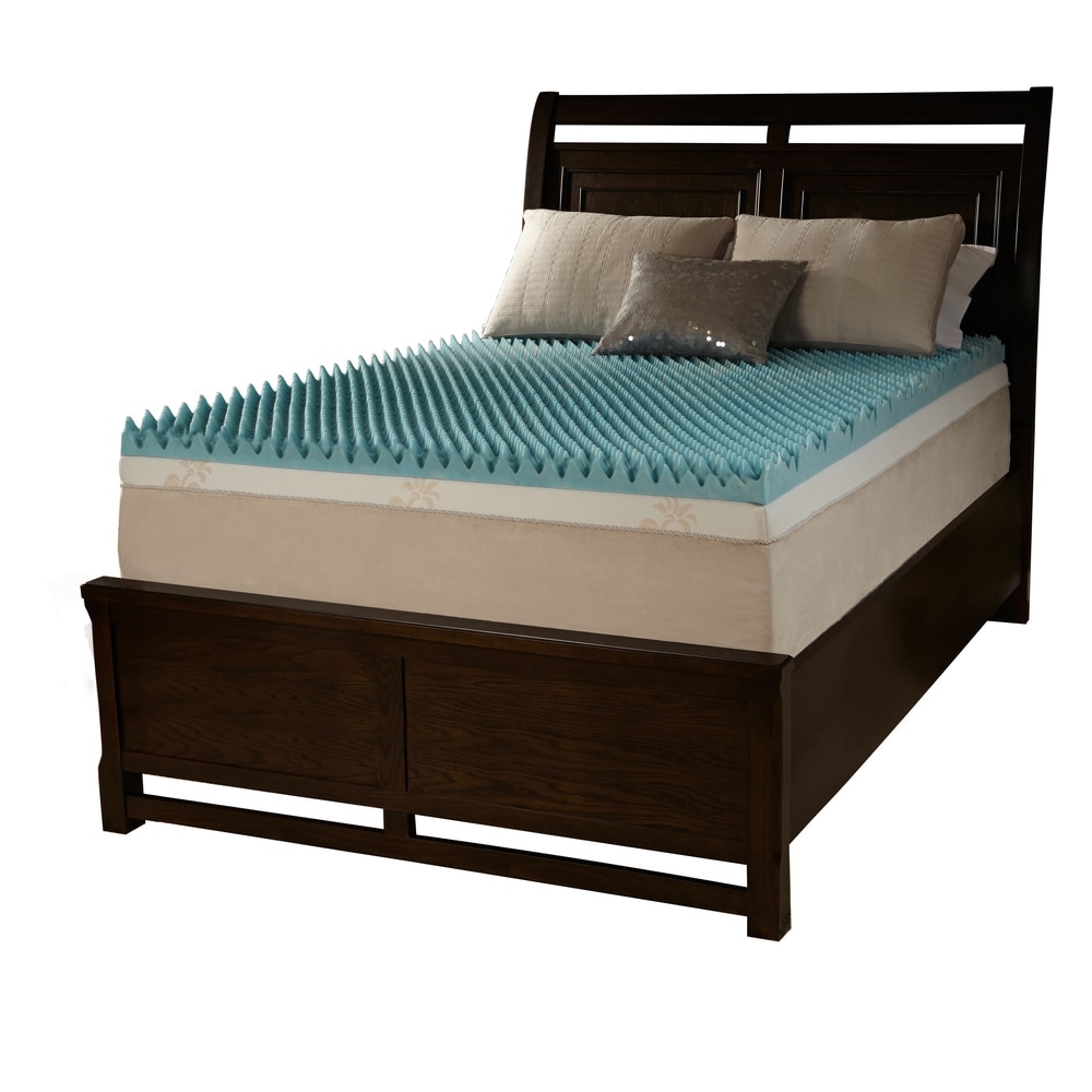 Slumber Solutions Dorm 4-inch Textured Gel Memory Foam Mattress Topper