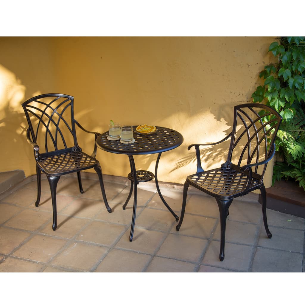 Corvus Virginia Heavy Duty Aluminum 3--piece Bistro Set