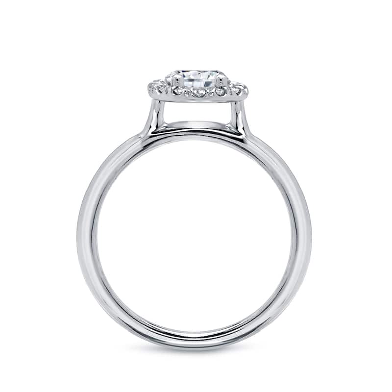 Auriya 1ct TDW Round Diamond Halo Engagement Ring 14k White Gold