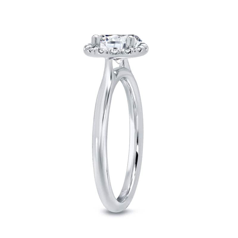 Auriya 1ct TDW Round Diamond Halo Engagement Ring 14k White Gold