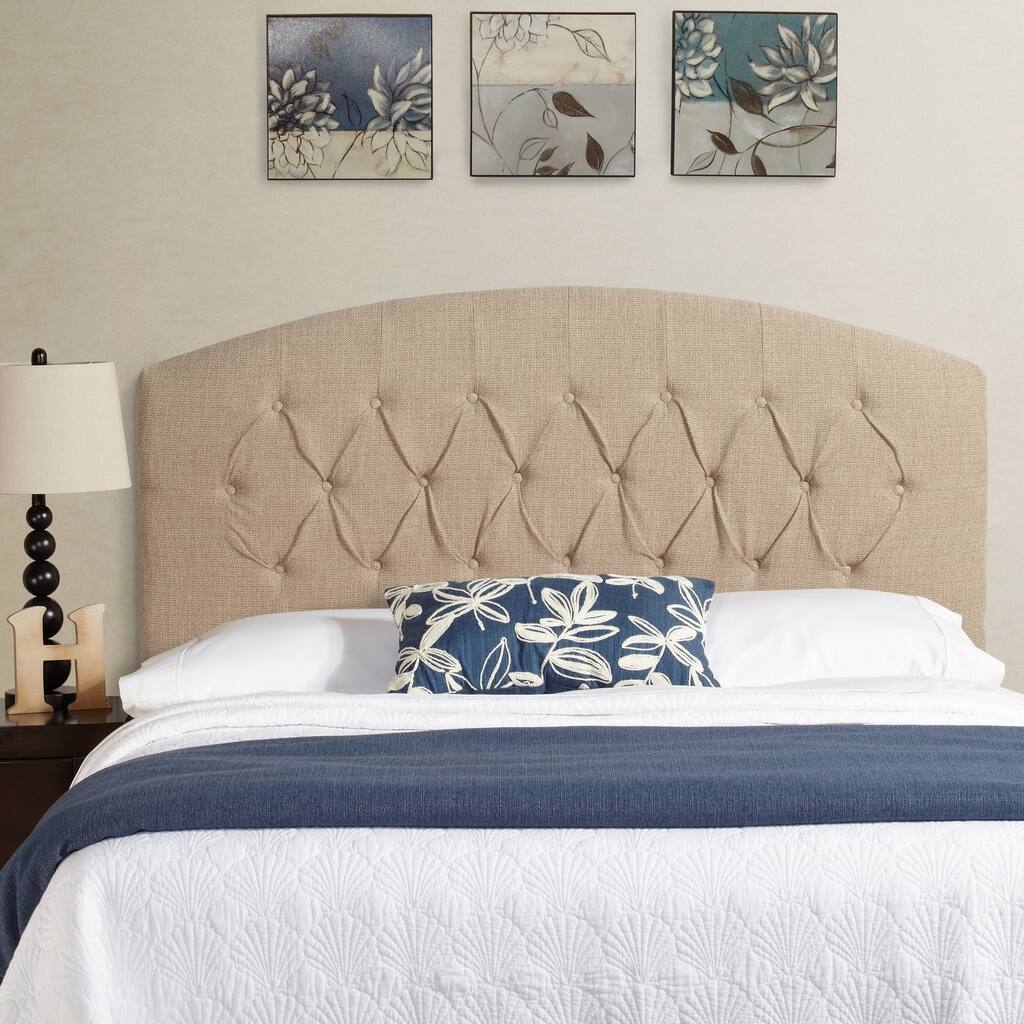 Humble + Haute Stratton Ivory Linen Tall Tufted Upholstered Headboard