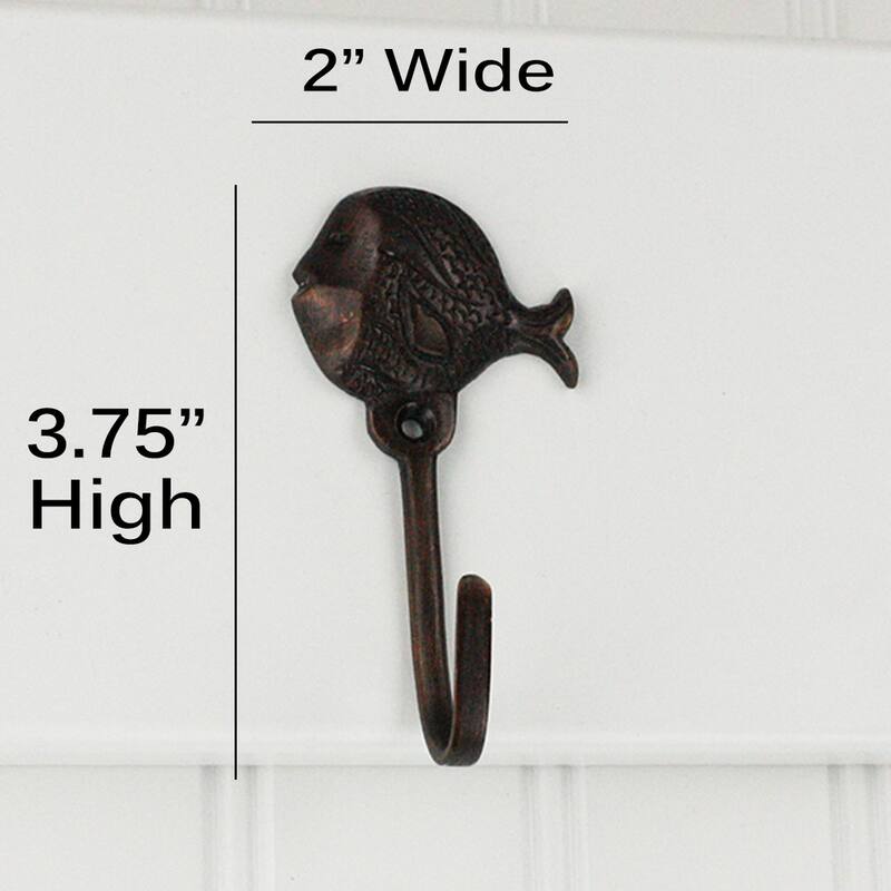 Highpoint Collection Oil Rubbed Bronze Fish Wall Hooks (Set of 4)