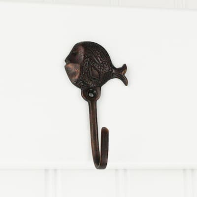 Highpoint Collection Oil Rubbed Bronze Fish Wall Hooks (Set of 4)