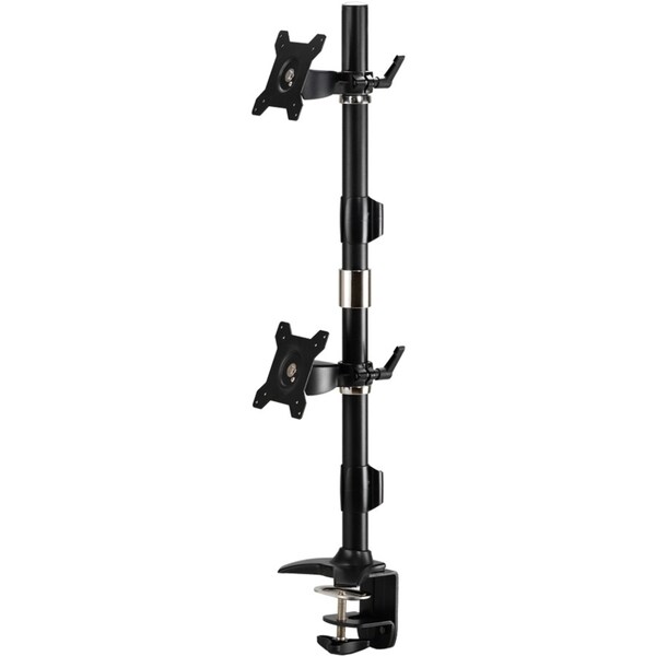 Amer Mounts Clamp Based Vertical Dual Monitor Mount for two 15 24 L