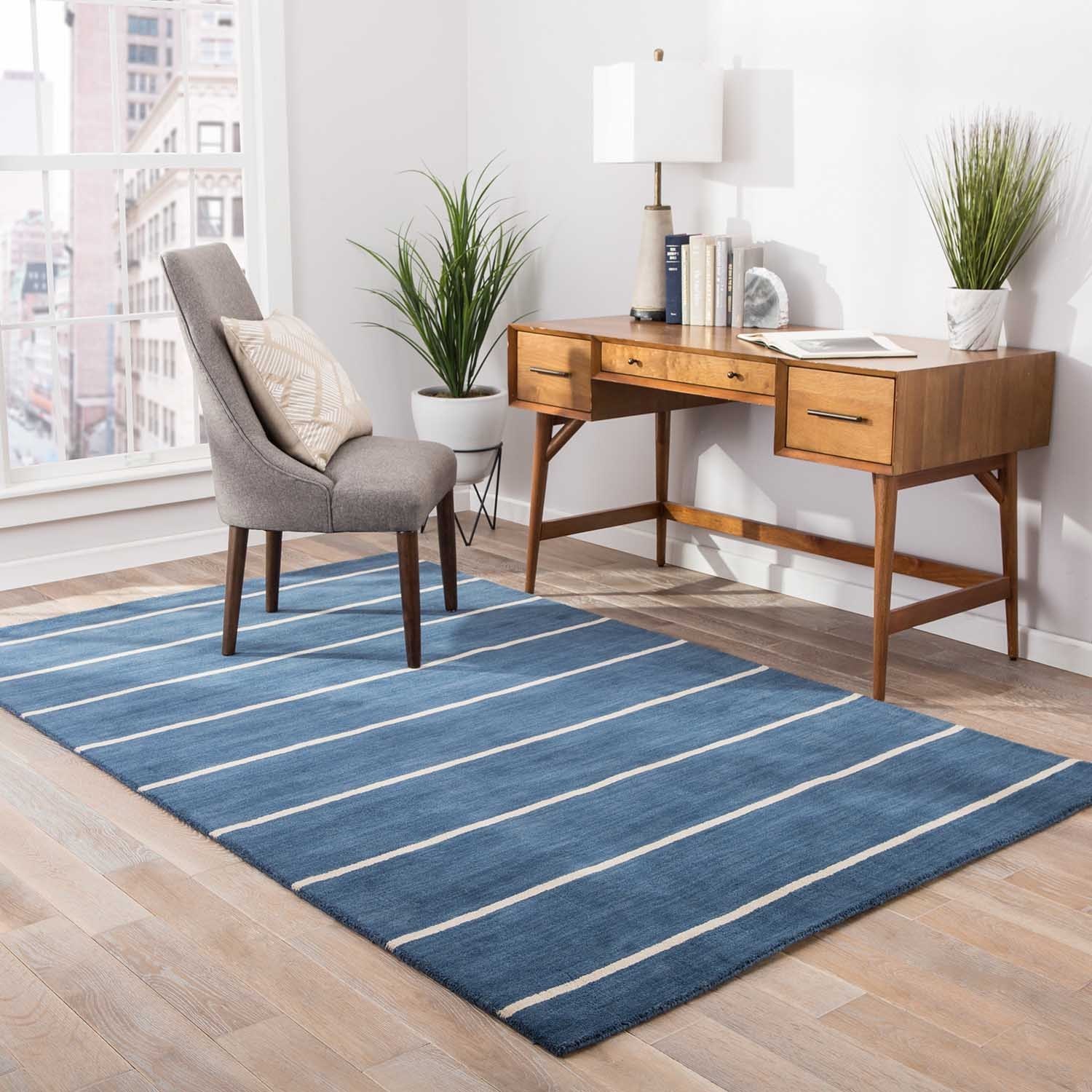 Fisher Handmade Stripe Blue Beige Area Rug 5 X 8 Fisher Handmade Stripe Blue Beige