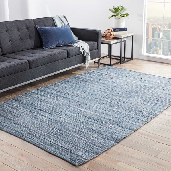 Kala Handmade Solid Blue Area Rug (8' X 10') - Free Shipping Today ...