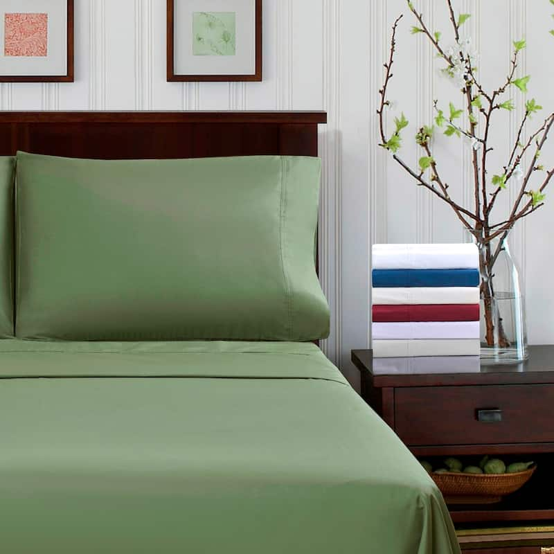 Superior 300 Thread Count Percale Cotton Deep Pocket Bed Sheet Set