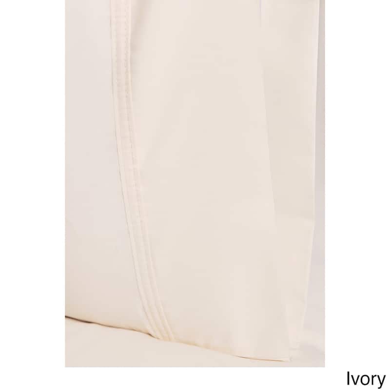 Superior 300 Thread Count Percale Cotton Deep Pocket Bed Sheet Set - Twin - Ivory