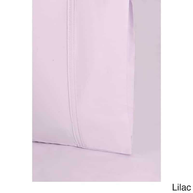 Superior 300 Thread Count Percale Cotton Deep Pocket Bed Sheet Set - Lilac - Olympic Queen