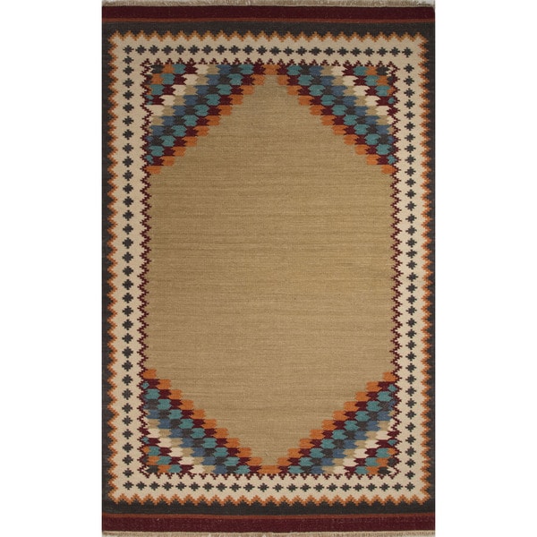 Flatweave Southwestern Oriental Pattern Warm sand/ Crème brulee (2 x