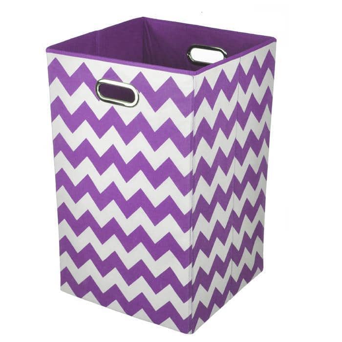 Color Pop Purple Chevron Laundry Bin
