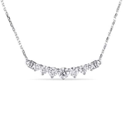 Miadora 14k White Gold 3/4ct TDW Diamond Necklace