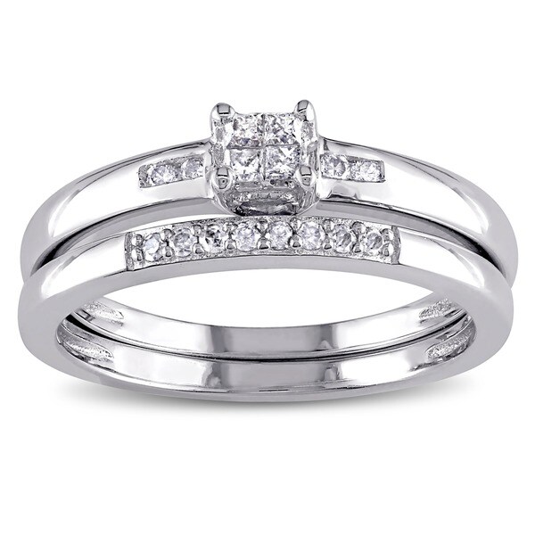 miadora sterling silver 16ct tdw princess cut diamond bridal ring set - Princess Cut Diamond Wedding Ring Sets miadora sterling silver 16ct tdw princess cut diamond bridal ring set - Princess Cut Diamond Wedding Ring Sets