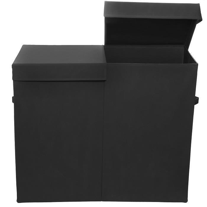Smarty Pants Solid Black Folding Double Laundry Basket
