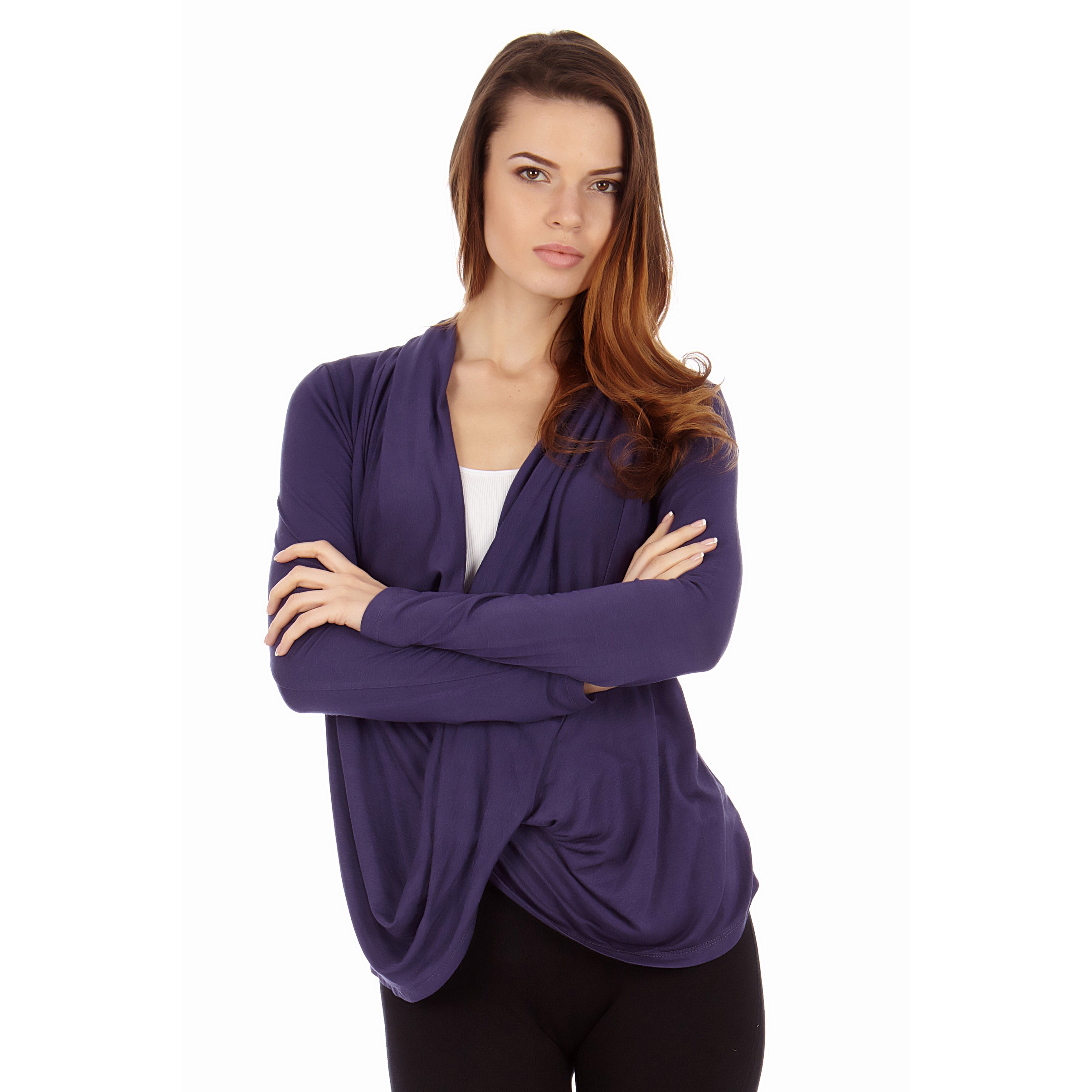 Shop Women S Criss Cross Drape Front Pullover Cardigan On Sale