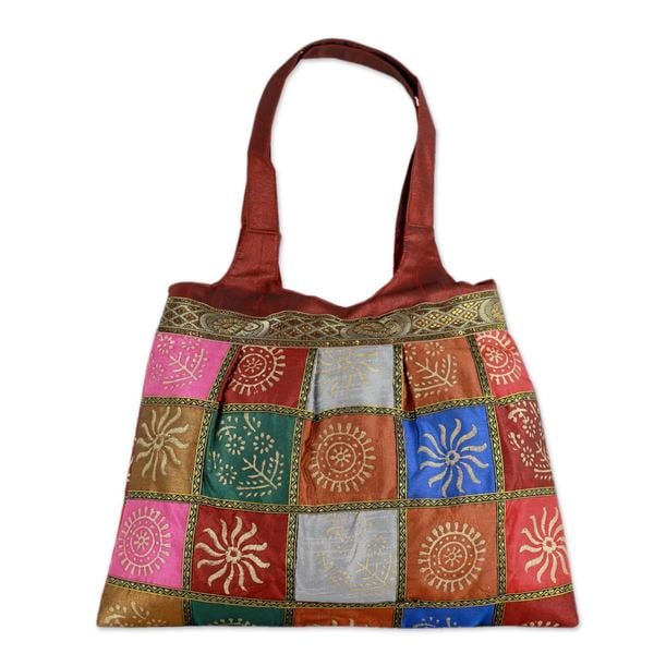 Handmade Embellished 'Crimson in Kutch' Tote Handbag (India ...