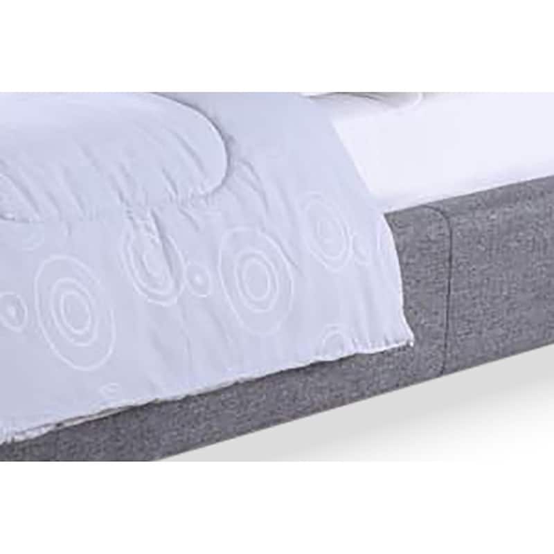 Porch & Den Mildred Grey Fabric Upholstered Platform Bed