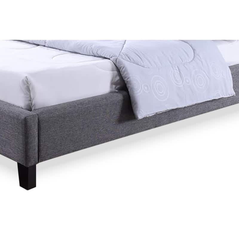Porch & Den Mildred Grey Fabric Upholstered Platform Bed