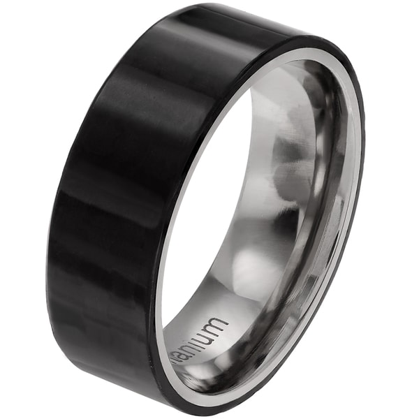 Territory 7 MM Mens Titanium Black Carbon Fiber Wedding Band