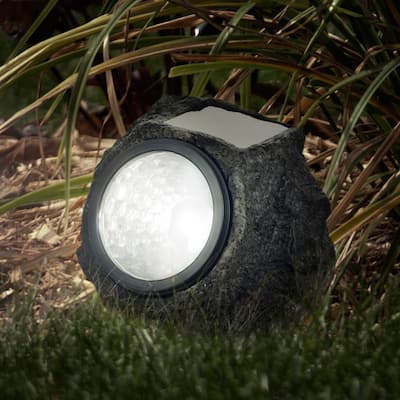 Pure Garden Solar LED Rock Landscaping Lights (Set of 8)